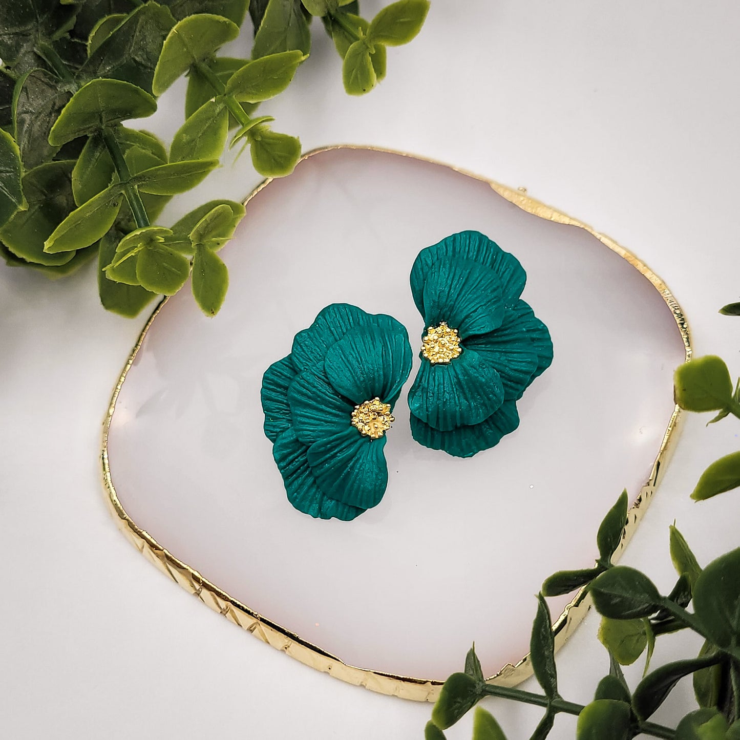 Brincos Sophia | flor | polymer clay