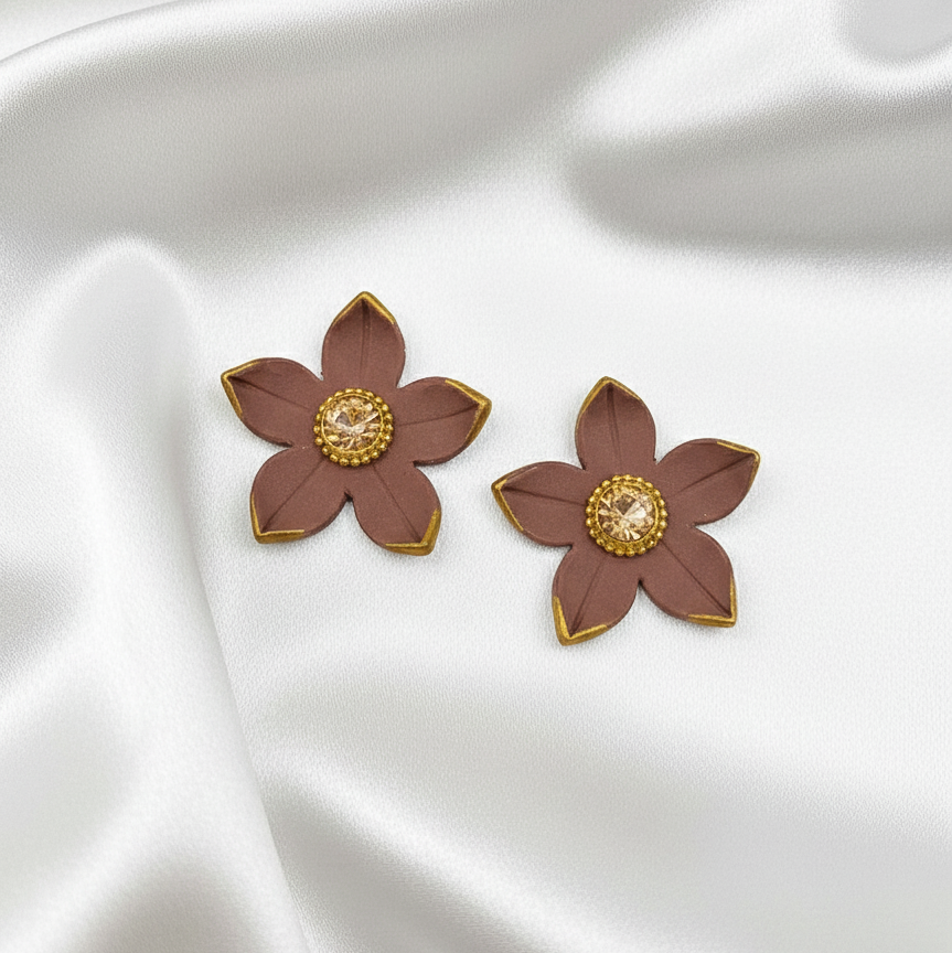 Brincos Jasmine | polymer clay | partículas de vidro