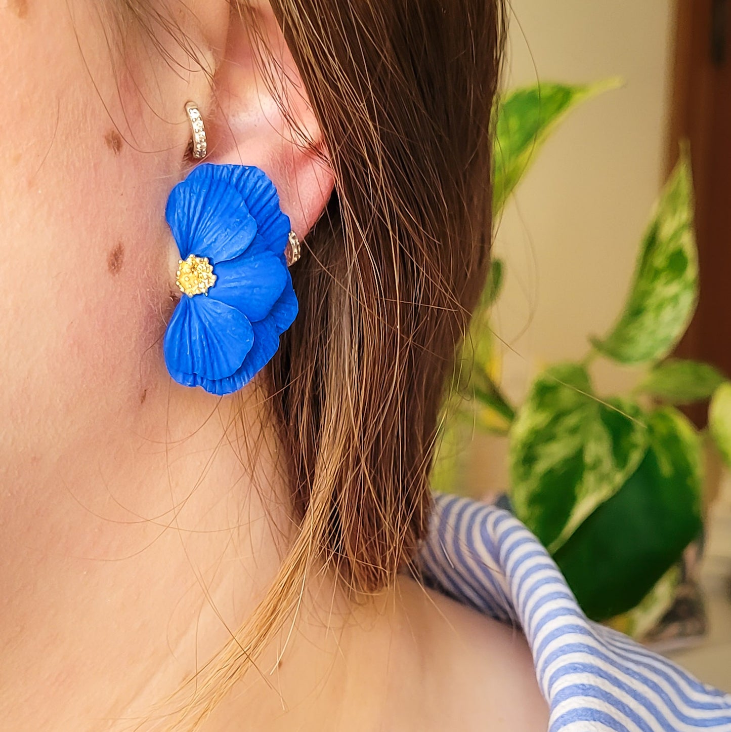 Brincos Sophia | flor | polymer clay
