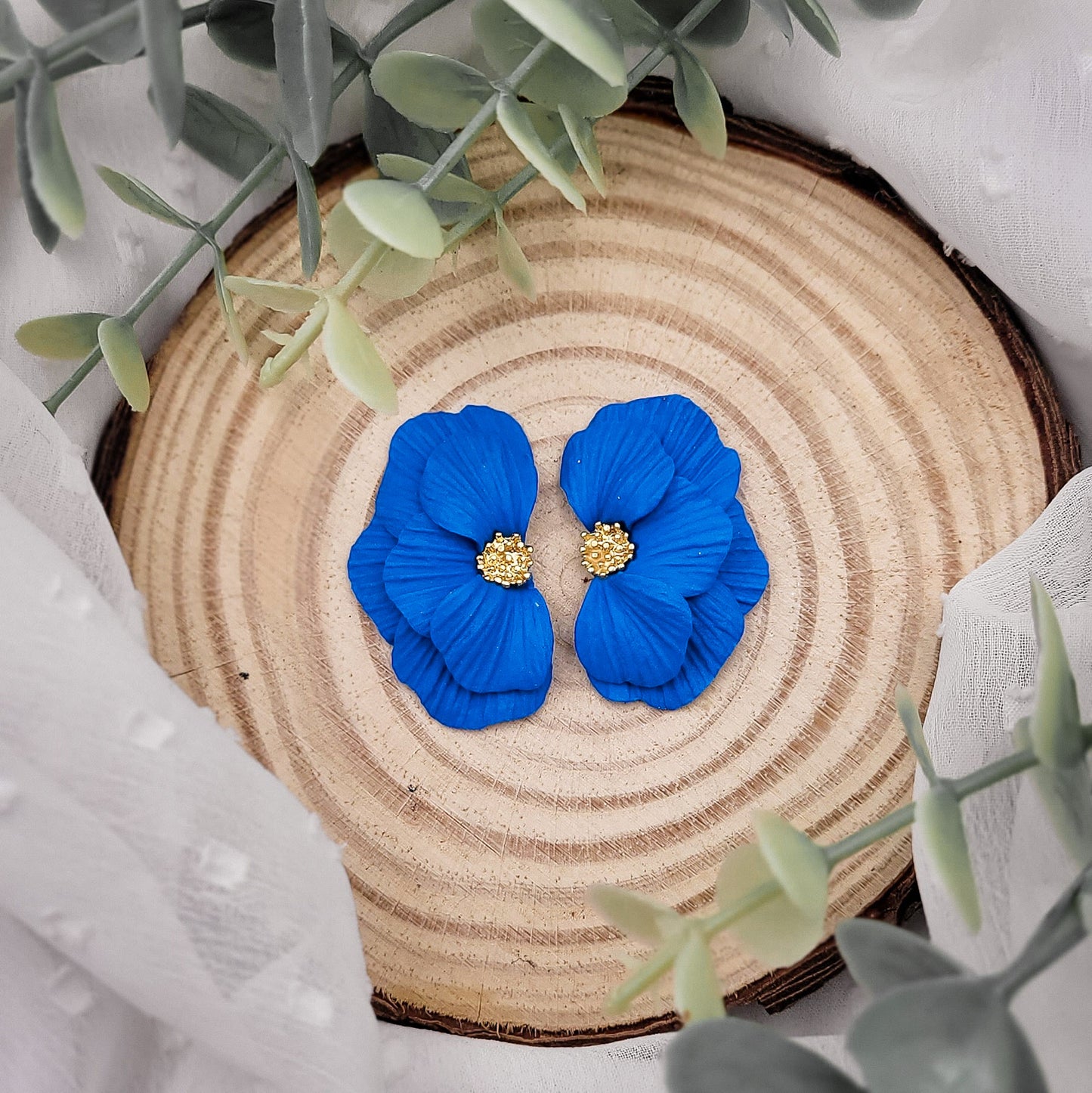 Brincos Sophia | flor | polymer clay