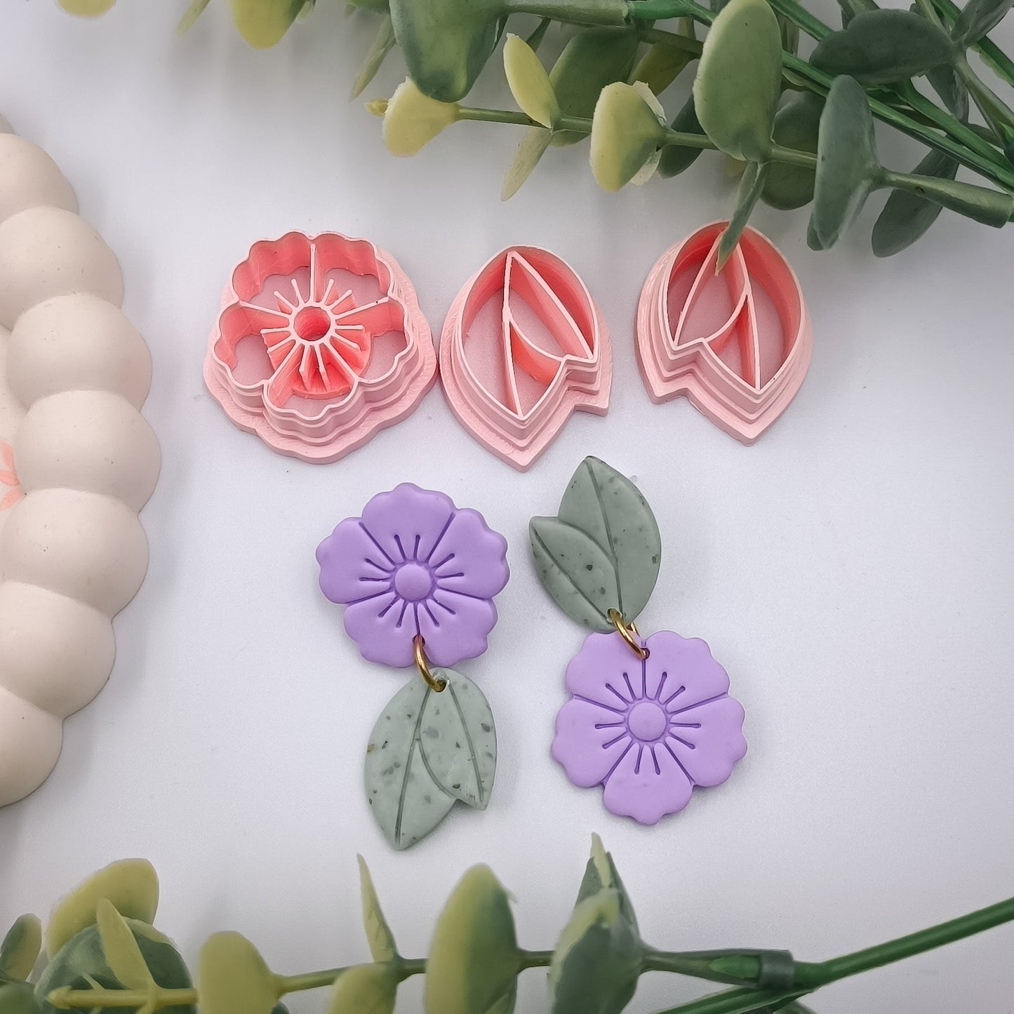 Flor com folha | cortador | conjunto