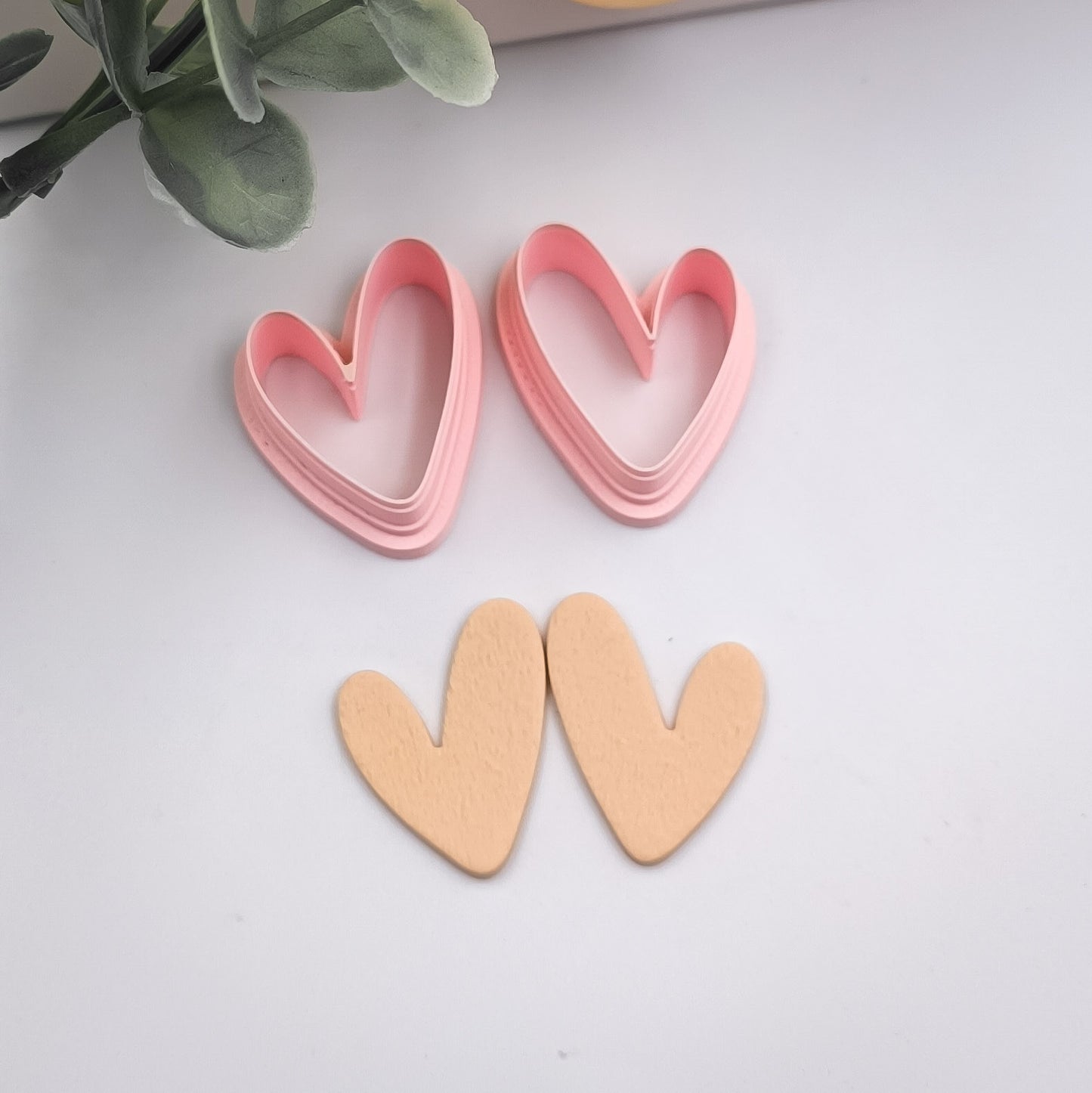 Coração espelhado | 3cm | conjunto | cortadores