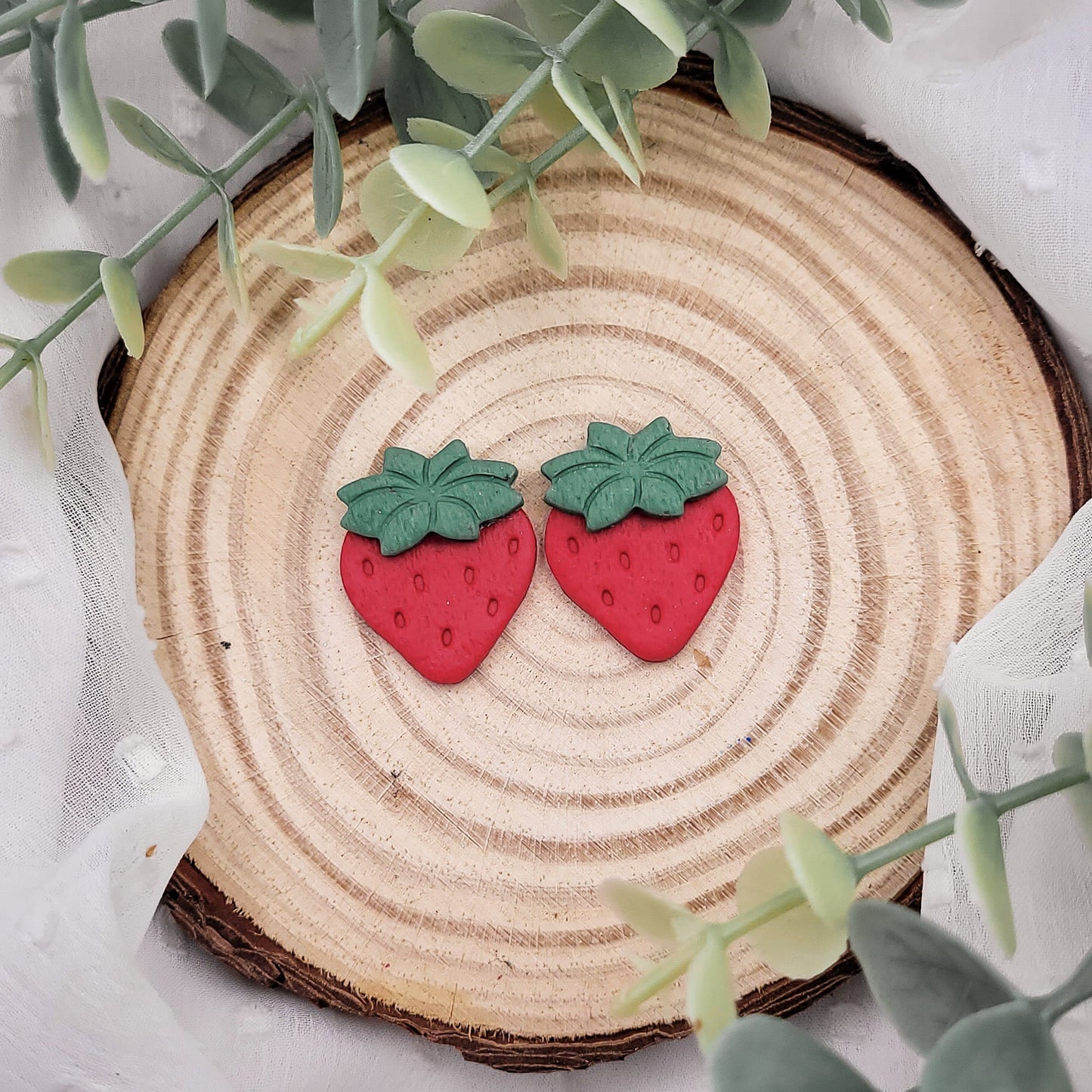 Brincos Berry | Morangos | polymer clay