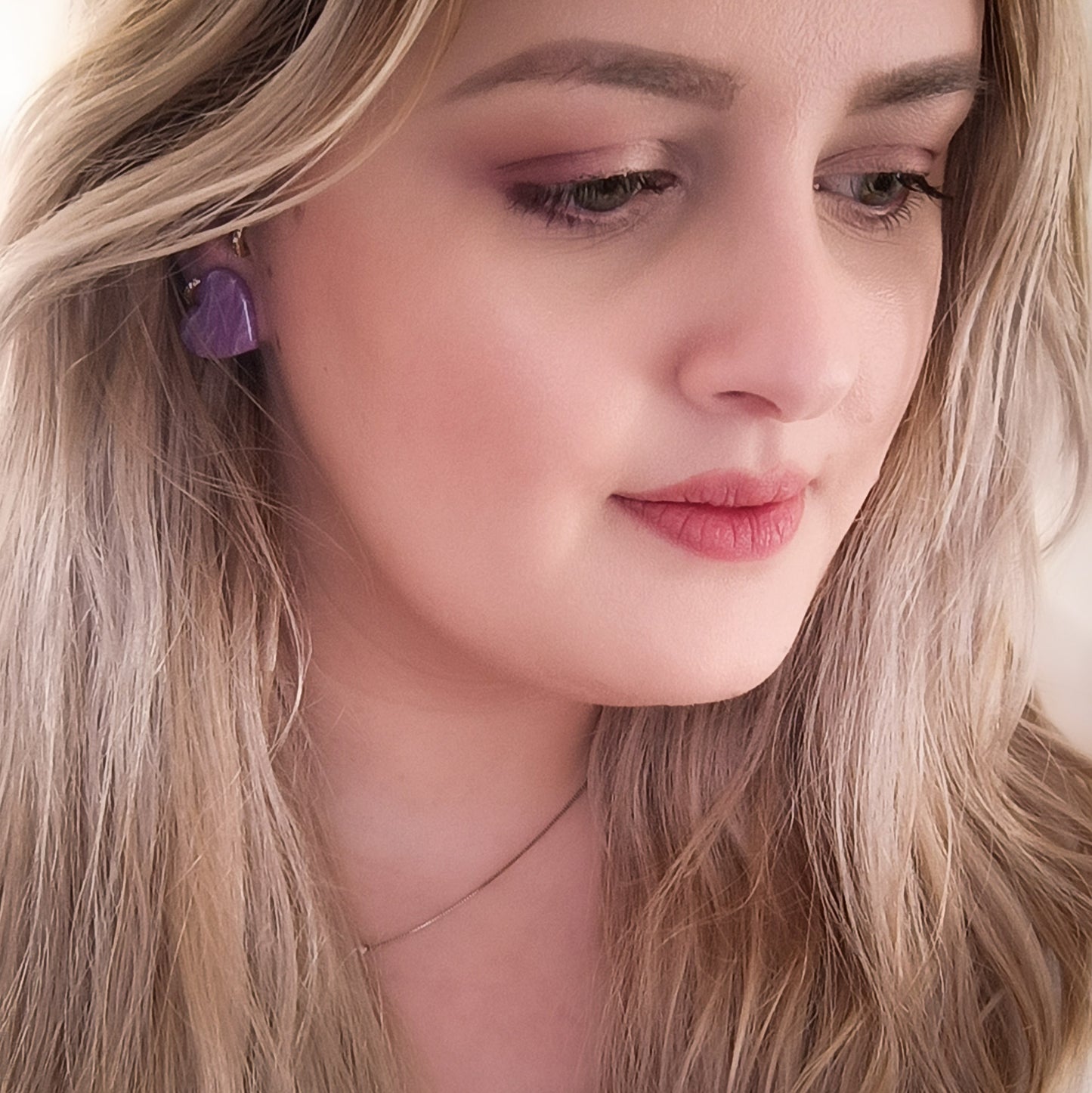 Alice earrings | marbled heart | polymer clay and resin