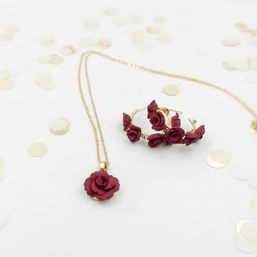 Conjunto Nilsa – Colar e Brincos Artesanais - Limitada