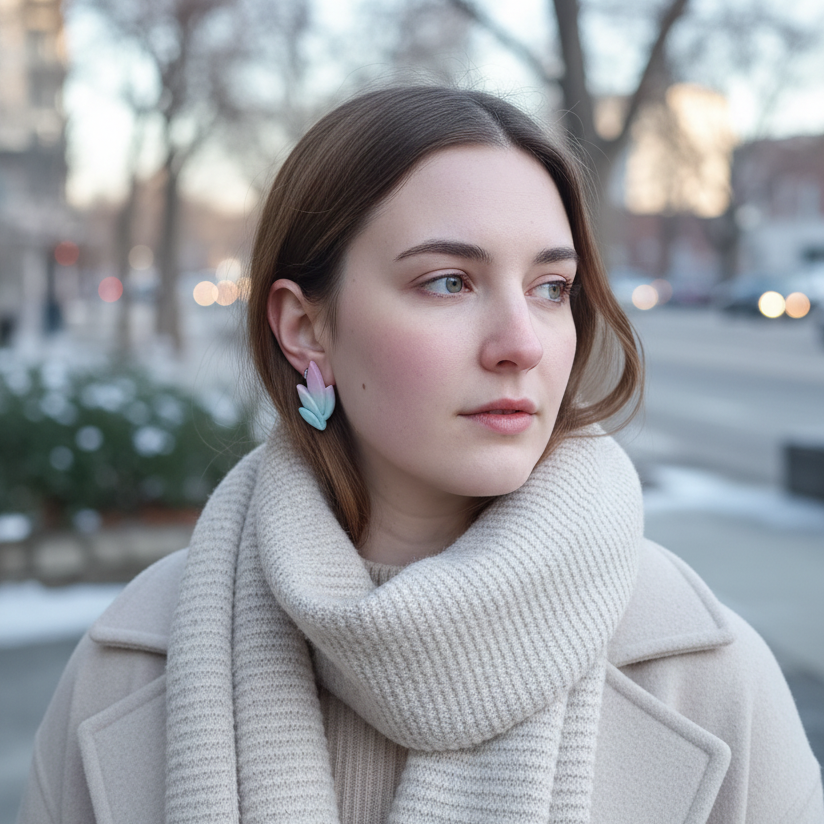 Brincos Amara | degradê | polymer clay | resina