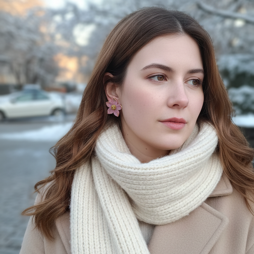 Brincos Jasmine | polymer clay | partículas de vidro