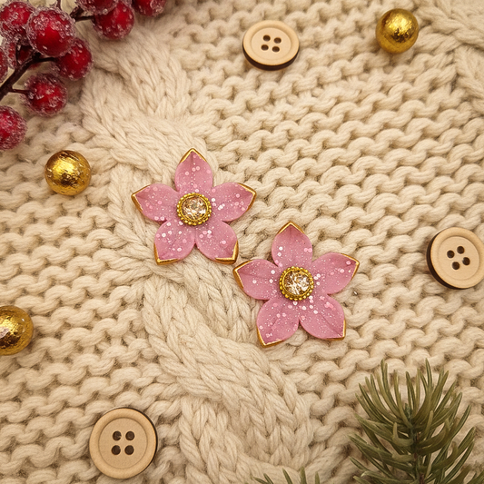 Brincos Jasmine | polymer clay | partículas de vidro