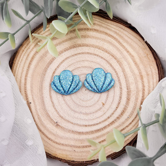 Brincos Concha | glitter | polymer clay