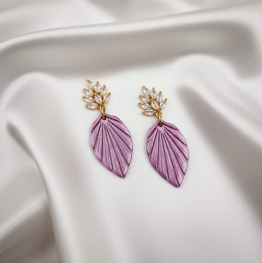 Brincos Laura | folha | zircónia | polymer clay