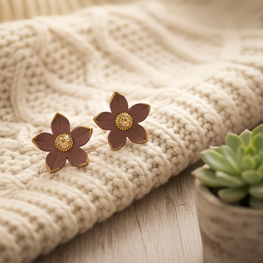Brincos Jasmine | polymer clay | partículas de vidro