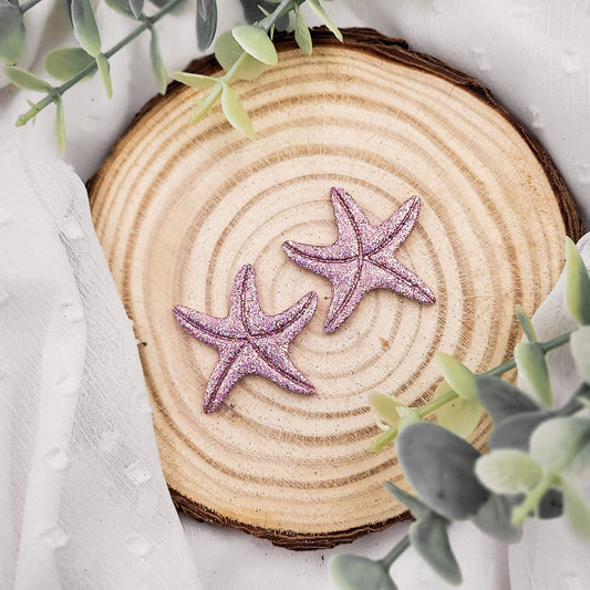 Brincos Mia | estrelas do mar | glitter | polymer clay