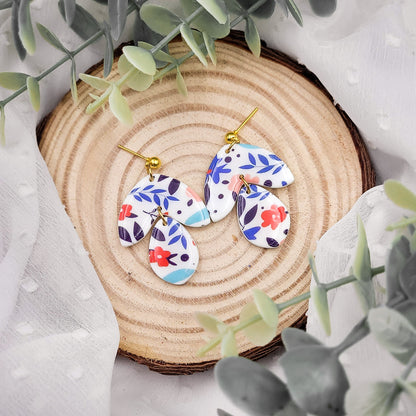 Brincos Gardênia | floral | polymer clay | resina