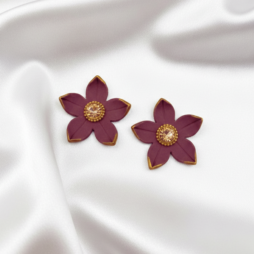 Brincos Jasmine | polymer clay | partículas de vidro