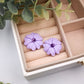Brincos Blair | flor | polymer clay | partículas de vidro