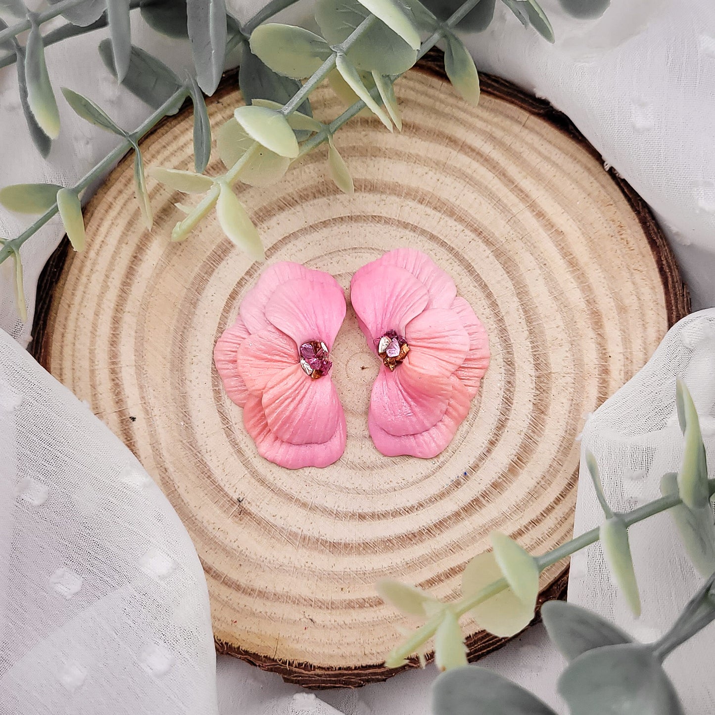 Brincos Sophia | multicoloridos | flor | polymer clay