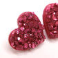 Celina earrings | red heart | polymer clay and resin | glass particles