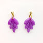 Maria earrings | marbled leaf | polymer clay and resin