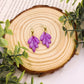 Maria earrings | marbled leaf | polymer clay and resin
